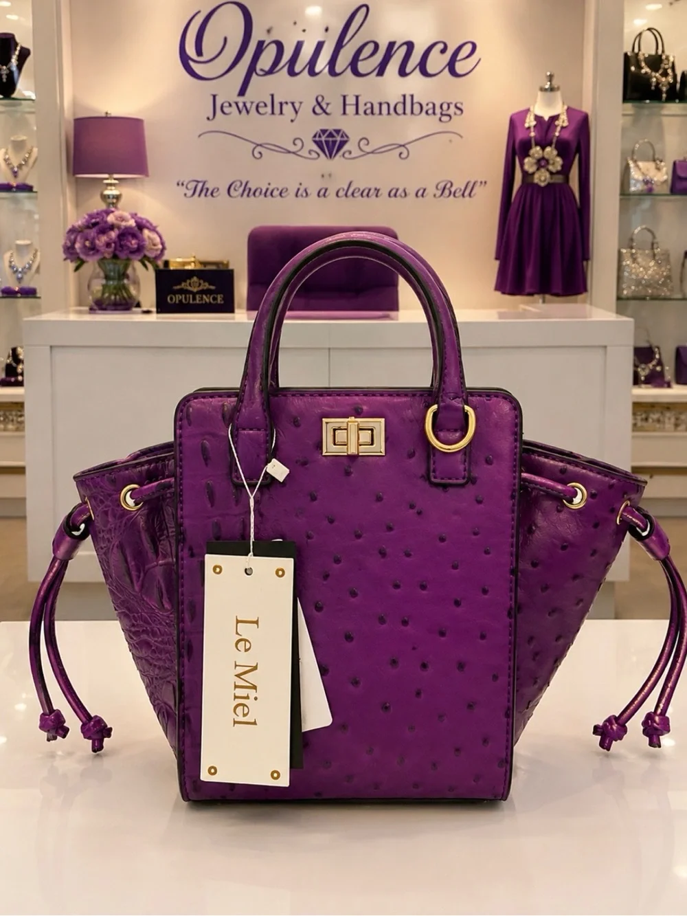 Ostrich Croc Satchel